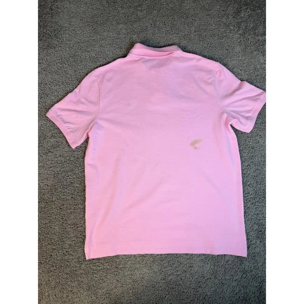 Polo Ralph Lauren Polo Shirt Mens L Pink 100% Cotton Classic Fit Collared